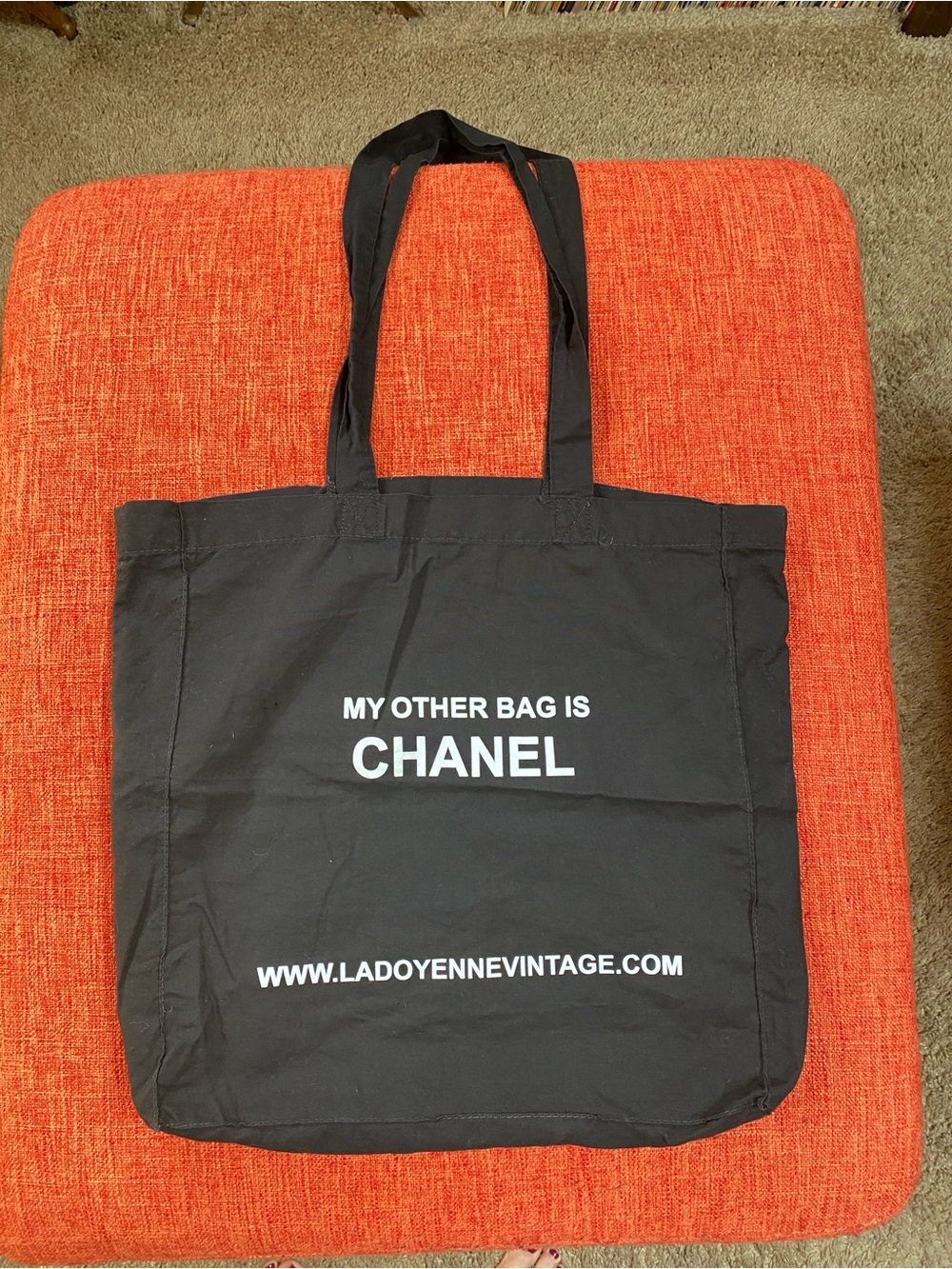 My Other Bag is Chanel Black Cotton Tote Bag